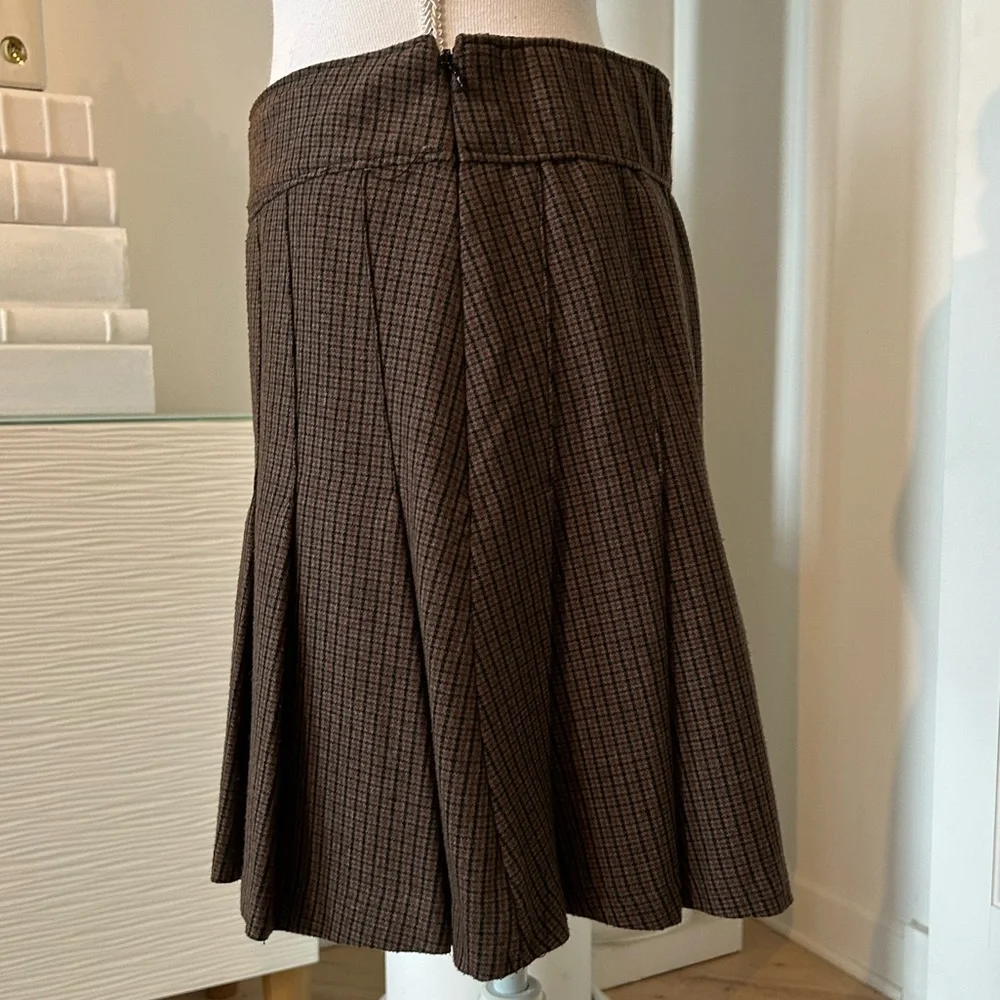 Abercrombie & Fitch Tweed Brown A-Line Mini Skirt - M - Picture 2 of 14